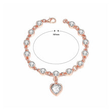 Load image into Gallery viewer, Fashion Rose Goldplated Heart-shaped Bracelet with White Cubic Zircon