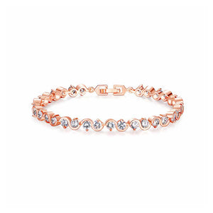 Fashion Rose Goldplated Bracelet with White Cubic Zircon