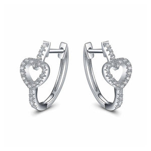 Fashion Heart-shaped Earrings with White Cubic Zircon