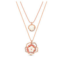 Load image into Gallery viewer, Fashion Double Flower Necklace with White Austrian Element Crystal
