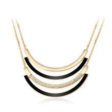 Load image into Gallery viewer, Simple Double Necklace with White Austrian Element Crystal