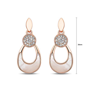 Fashion Rose Golden Plated Water Drop Earrings with White Austrian Element Crystal