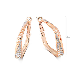 Fashion Rose Golden Plated Earrings with White Austrian Element Crystal