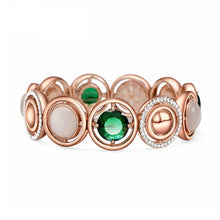 Load image into Gallery viewer, Fashion Rose Golden Plated Bracelet with White Opal and Austrian Element Crystal
