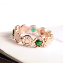 Load image into Gallery viewer, Fashion Rose Golden Plated Bracelet with White Opal and Austrian Element Crystal