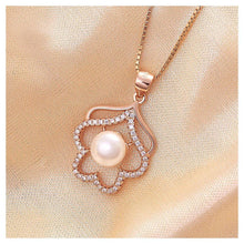 Load image into Gallery viewer, 925 Rose Golden Plated Pendant with White Cubic Zircon and Necklace - Glamorousky