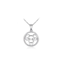 Load image into Gallery viewer, Fashion 925 Sterling Silver Aries Pendant with White Cubic Zircon and Necklace