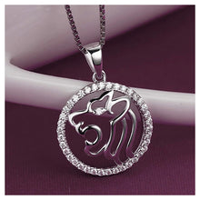 Load image into Gallery viewer, Fashion 925 Sterling Silver Leo Pendant with White Cubic Zircon and Necklace