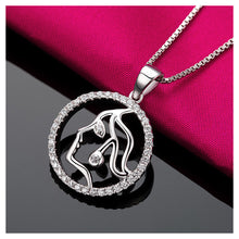 Load image into Gallery viewer, Fashion 925 Sterling Silver Virgo Pendant with White Cubic Zircon and Necklace