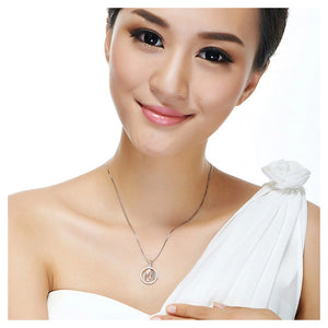 Fashion 925 Sterling Silver Virgo Pendant with White Cubic Zircon and Necklace