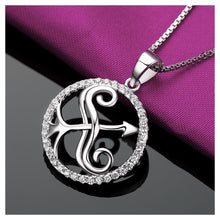 Load image into Gallery viewer, Fashion 925 Sterling Silver Sagittarius Pendant with White Cubic Zircon and Necklace