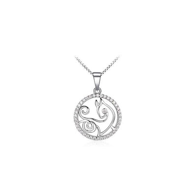 Fashion 925 Sterling Silver Capricorn Pendant with White Cubic Zircon and Necklace