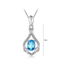 Load image into Gallery viewer, Fashion 925 Sterling Silver Pendant with Blue Cubic Zircon and Necklace
