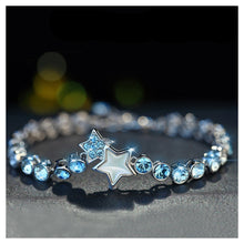 Load image into Gallery viewer, Fashion Star Bracelet with Blue Austrian Elements Crystal