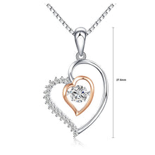 Load image into Gallery viewer, Fashion 925 Sterling Silver Heart Pendant with White  Austrian Elements Crystal and Necklace