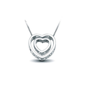 Fashion 925 Sterling Silver Hollow Heart-shaped Pendant and Necklace