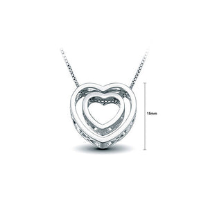 Fashion 925 Sterling Silver Hollow Heart-shaped Pendant and Necklace