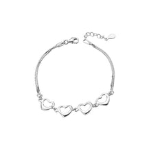 Load image into Gallery viewer, Simple 925 Sterling Silver Heart Bracelet