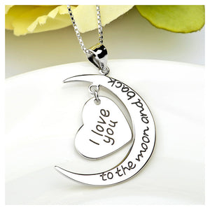 Fashion 925 Sterling Silver Heart-shaped Pendant and Necklace