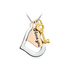 Load image into Gallery viewer, Fashion 925 Sterling Silver Heart-shaped and Key Pendant with Necklace