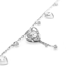 Load image into Gallery viewer, Elegant Heart Anklet with Silver Austrian Element Crystals