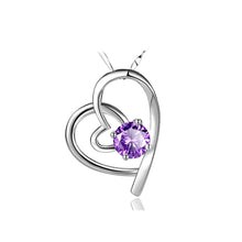Load image into Gallery viewer, Fashion 925 Sterling Silver Heart Pendant with Purple Cubic Zircon and Necklace