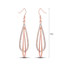 Load image into Gallery viewer, Fashion Plated Rose Gold with White Austrian Element Crystals Earrings