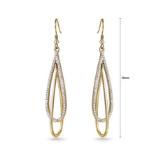 Load image into Gallery viewer, Fashion Gold Earrings with White Austrian Element Crystals