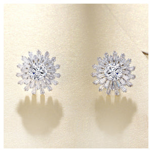 Fashion Snowflake Earrings with White Cubic Zircon
