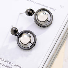 Load image into Gallery viewer, Temperament Round Earrings with White Cubic Zircon
