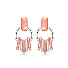 Load image into Gallery viewer, Simple Plated Rose Gold Multiple Circle Earrings