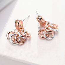 Load image into Gallery viewer, Simple Plated Rose Gold Multiple Circle Earrings