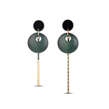 Load image into Gallery viewer, Personalized Hollow Asymmetric Green Earrings