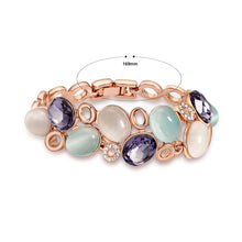 Load image into Gallery viewer, Fashion Plated Rose Golden Bracelet with Purple Cubic Zircon and Color Fashion Cat’s Eye