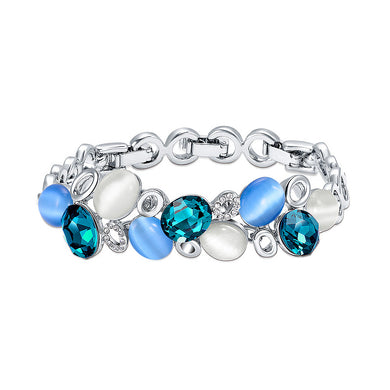 Fashion Bracelet with Blue Austrian Element Crystal Sand Fashion Cat’s Eye
