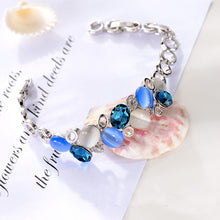 Load image into Gallery viewer, Fashion Bracelet with Blue Austrian Element Crystal Sand Fashion Cat’s Eye