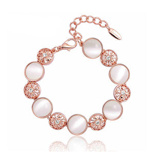 Temperament Lily Bracelet with White Austrian Element Crystal Sand Fashion Cat’s Eye