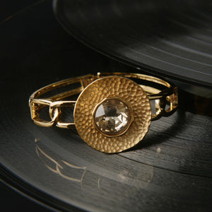 Luxury Bangle with Champagne Gold Cubic Zircon