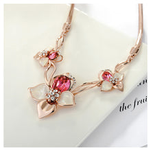 Load image into Gallery viewer, Fashion Cherry Necklace with Rose Red Austrian Element Crystals