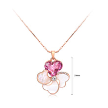 Load image into Gallery viewer, Sweet Flower Pendant with Rose Red Cubic Zircon and Necklace
