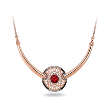 Load image into Gallery viewer, Retro Round Necklace with Red Cubic Zircon