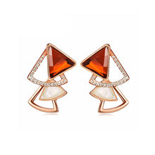Load image into Gallery viewer, Fashion Triangle Earrings with Red Cubic Zircon