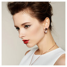 Load image into Gallery viewer, Fashion Triangle Earrings with Red Cubic Zircon