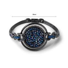 Load image into Gallery viewer, Fashion Circle Bangle with Blue Austrian Element Crystals