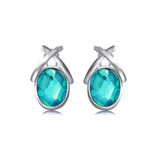 Load image into Gallery viewer, Fashion Oval D Earrings with Green Cubic Zircon