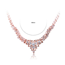 Load image into Gallery viewer, Luxury Plated Rose Golden Necklace with White Cubic Zircon