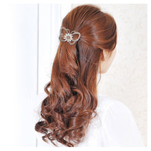 Load image into Gallery viewer, Classic Butterfly Hairpin with White Austrian Element Crystals