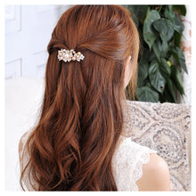Load image into Gallery viewer, Fashion Hair Clip with White Austrian Element Crystals and Fashion Pearls