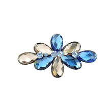 Load image into Gallery viewer, Flower Hairpin  with Blue Austrian Element Crystals