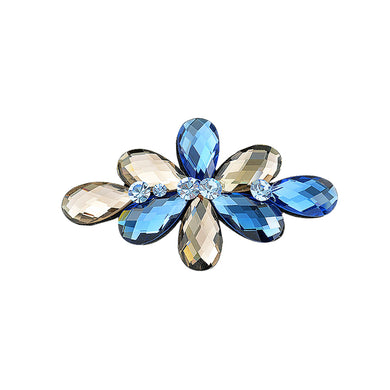 Flower Hairpin  with Blue Austrian Element Crystals